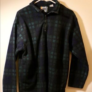 Plaid 3/4 zip Pullover
